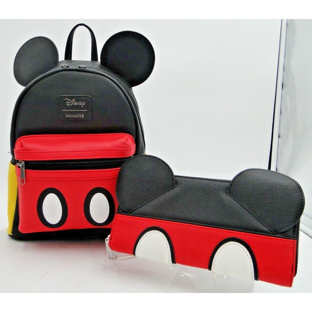 Loungefly Disney Mickey Mouse Shorts Mini Backpack and Wallet‎ NWT
